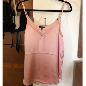 Peach sheer panel sleeveless blouse Size L